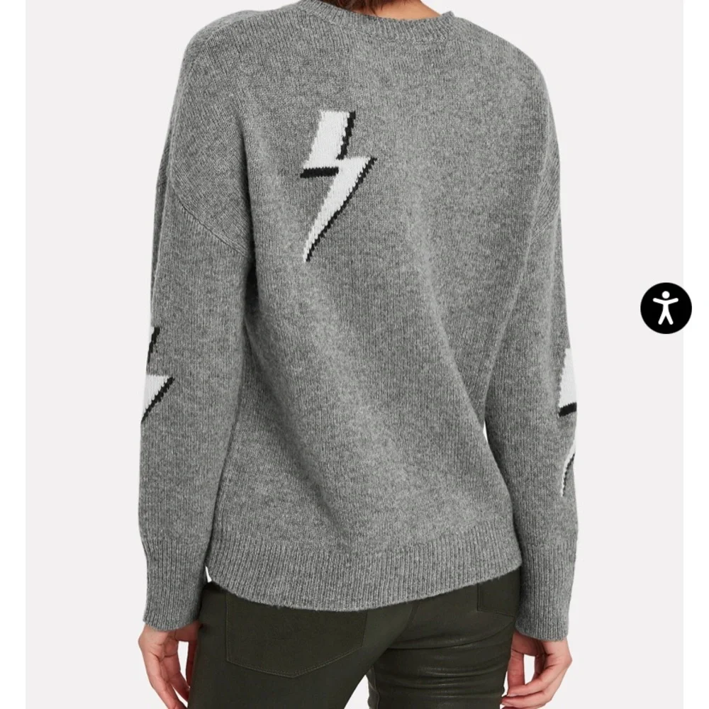 Rails, grey sweater with white and navy lightning bolts - Picture 3 of 5
